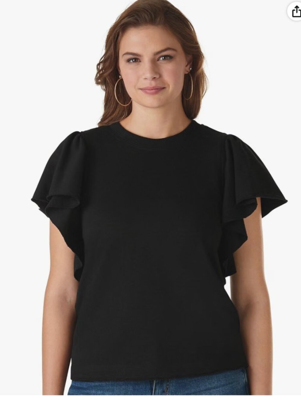Black K.Jordan Ruffle Knit Top and Jogger Set